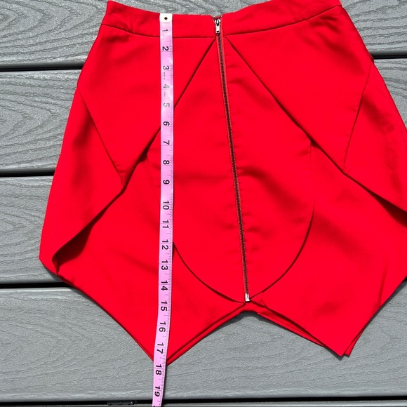 MDS Red Skirt Layered Mini Zip Up Back Size Small Red - Picture 7 of 10